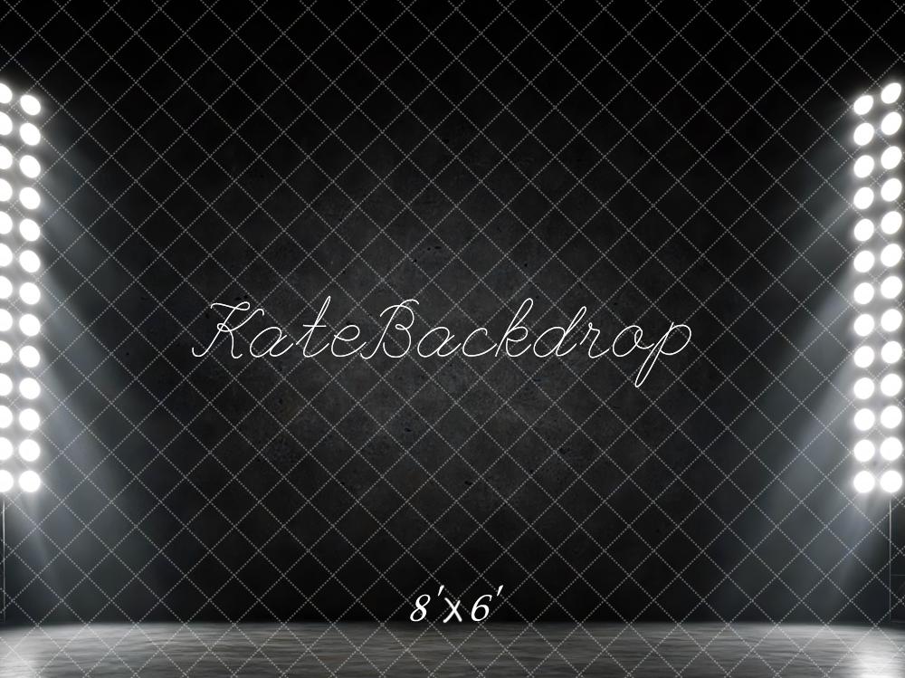 Kate Sports Black Stage Lights Backdrop Designed by Mini MakeBelieve