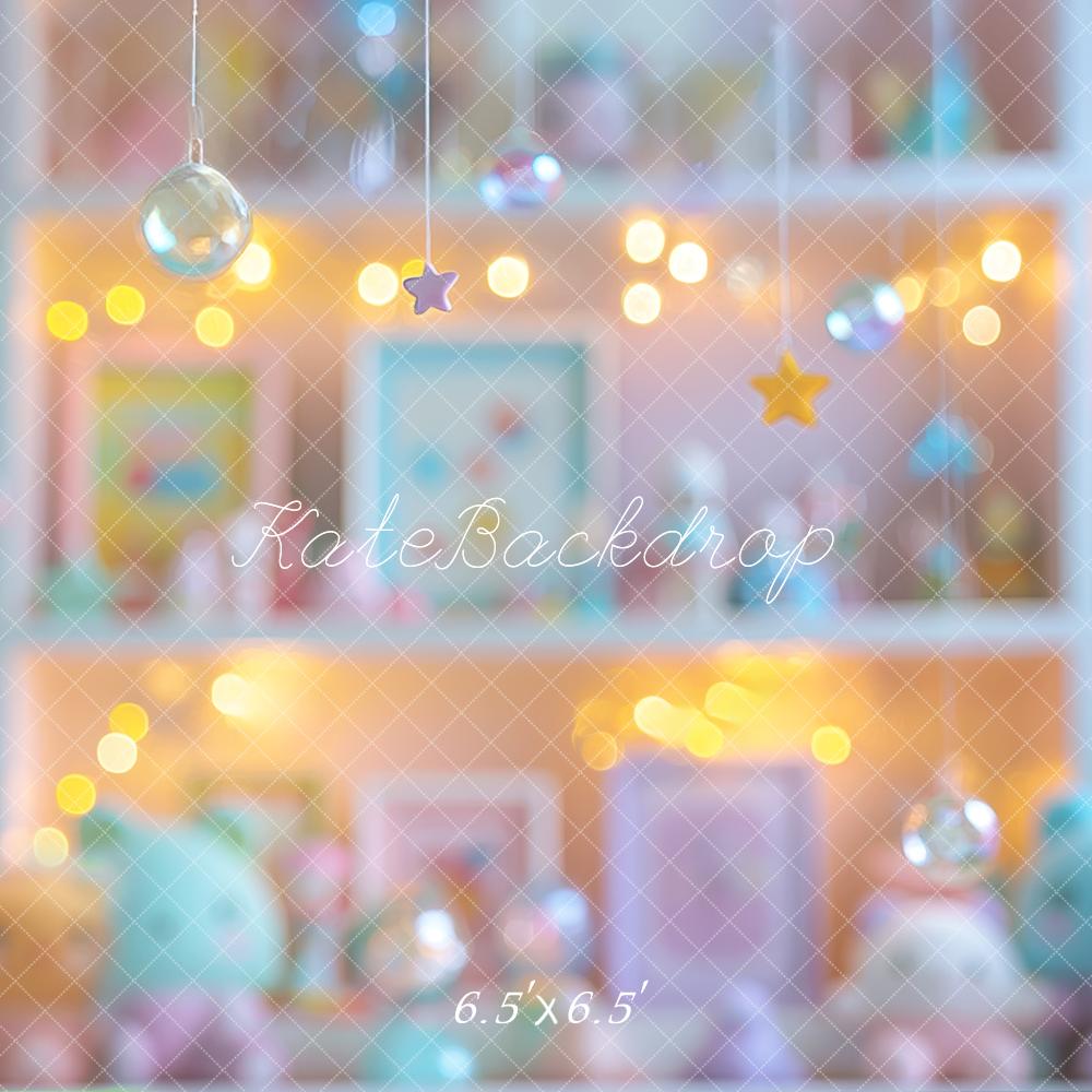 Kate Gamer Girl Wall Bokeh Starry Shelf Backdrop Designed by Mini MakeBelieve