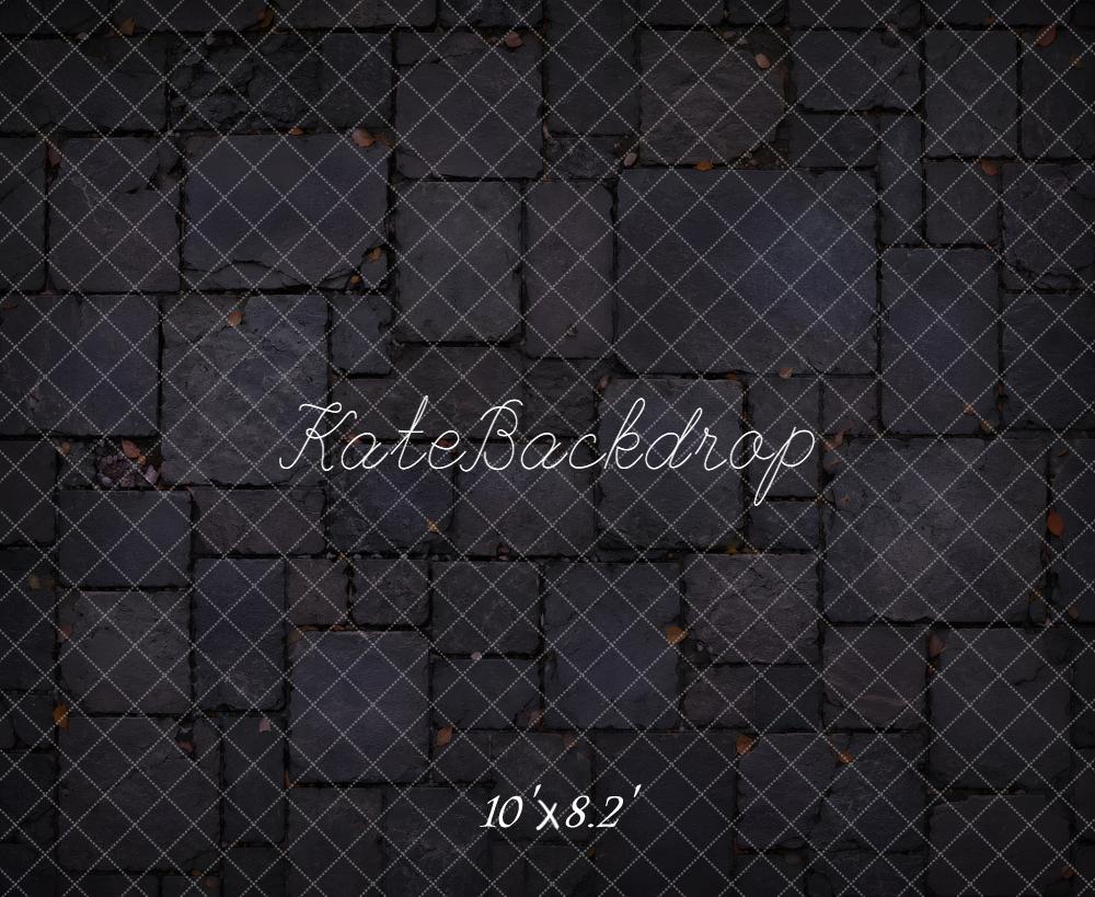 Kate Dark Cobblestone Floor Printed Backdrop Designed by Emetselch