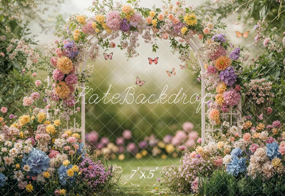 Kate Spring Flower Arch Garden Butterflies Backdrop Designed by Emetselch