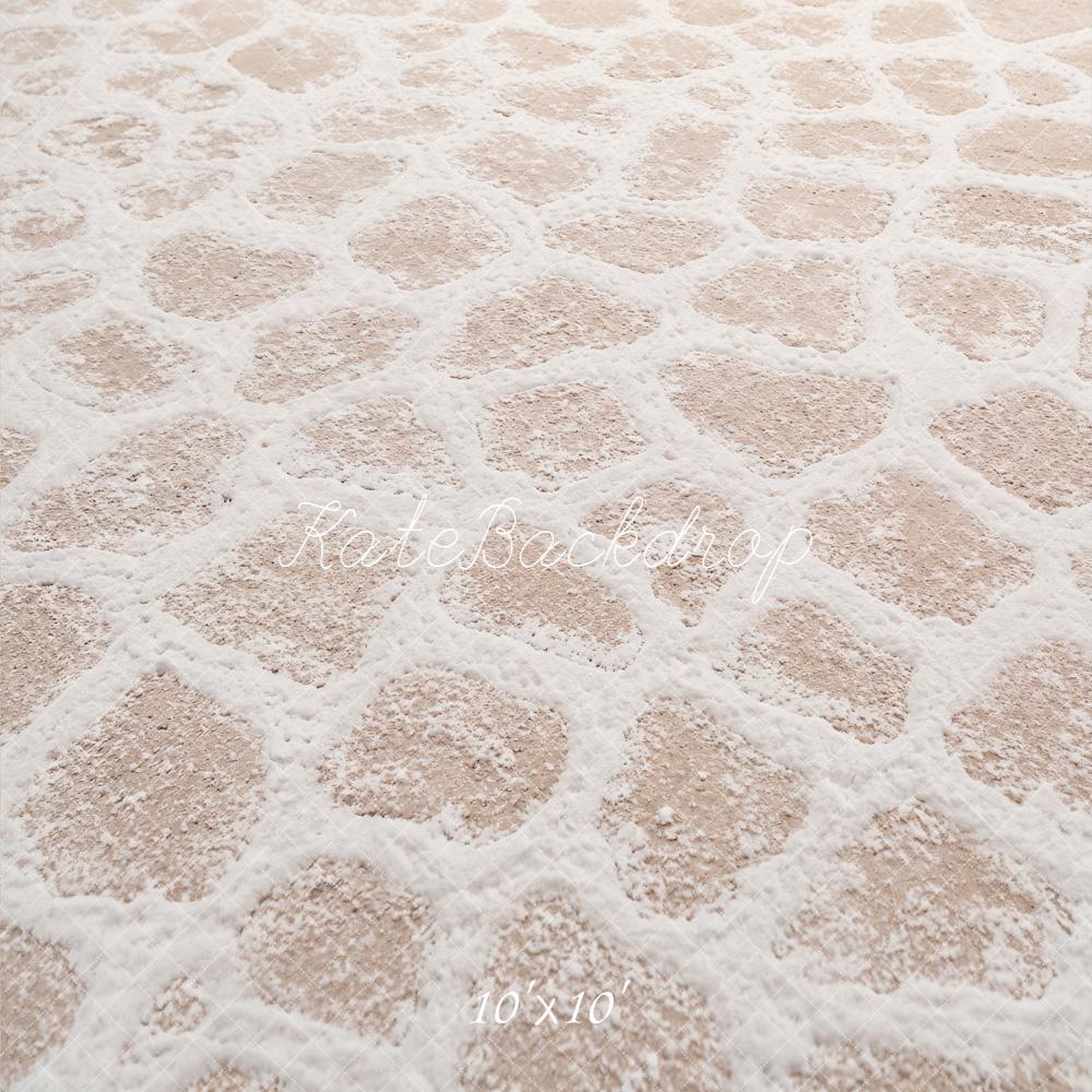 Kate Beige Snowy Cobblestone Floor Printed Backdrop Printed Backdrop Designed by Emetselch