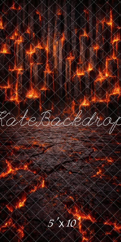 Kate Sweep Lava Cracked Floor and Wall Printed Backdrop Designed by Vertigo Productions
