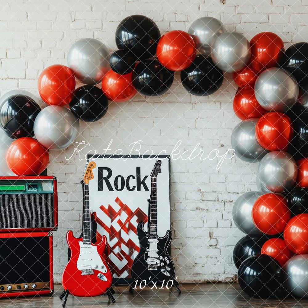 Smash Cake Rock Music Balloon Arch Backdrop Designed by Patty Roberts
