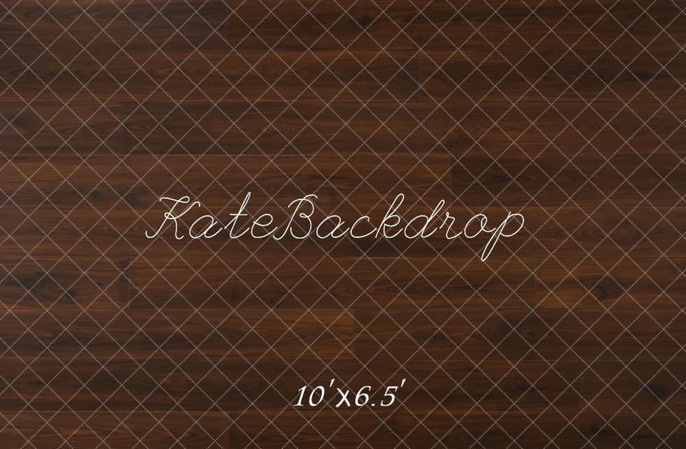 Kate Dark Brown Wood Floor Printed Backdrop Designed by Emetselch