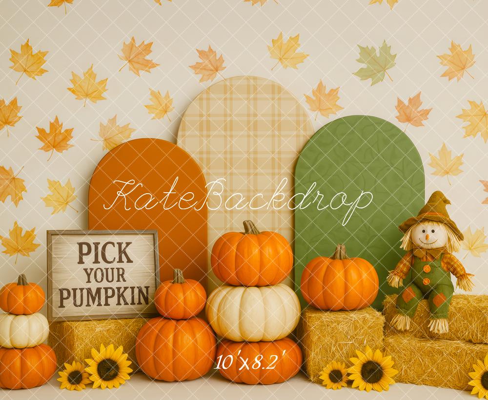 Kate Fall Cake Smash Pumpkin Scarecrow Backdrop Designed by Patty Roberts