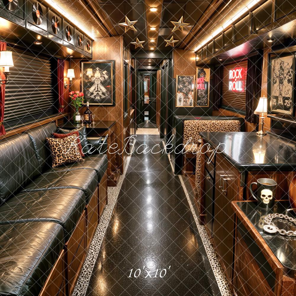 Kate Rock And Roll Tour Bus Interior Guitar Printed Backdrop Designed by Mini MakeBelieve