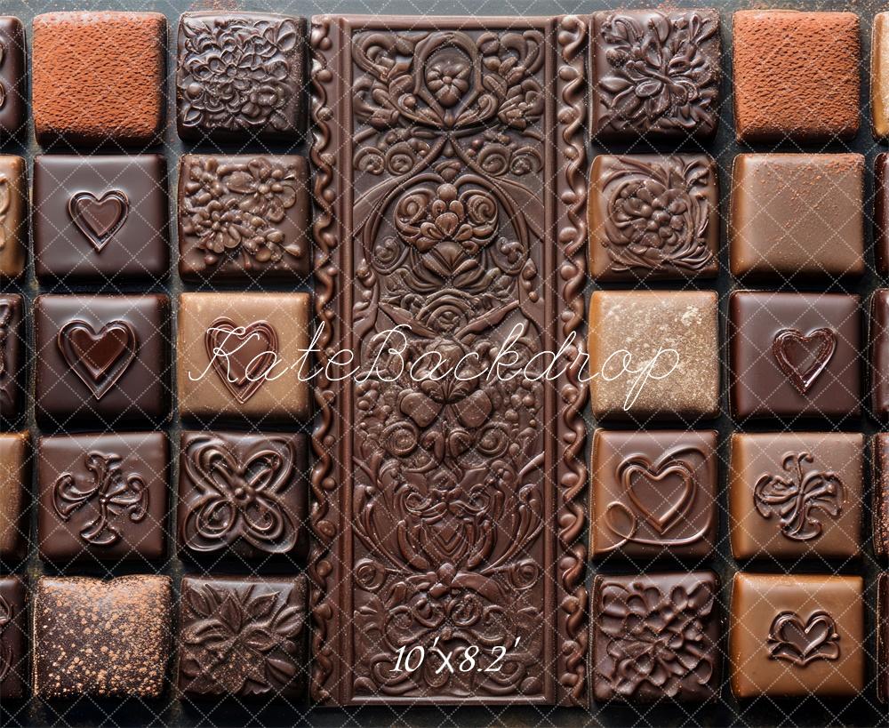 Kate Chocolate Pattern Dessert Floor Backdrop Designed by Mini MakeBelieve