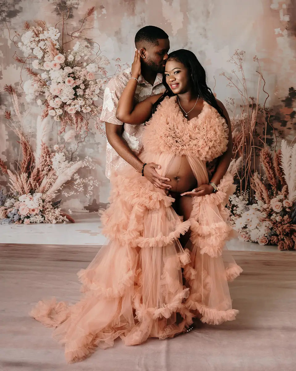 Kate Boho Abstract Art Flower Reed Light Grey Wall Backdrop Designed by Emetselch