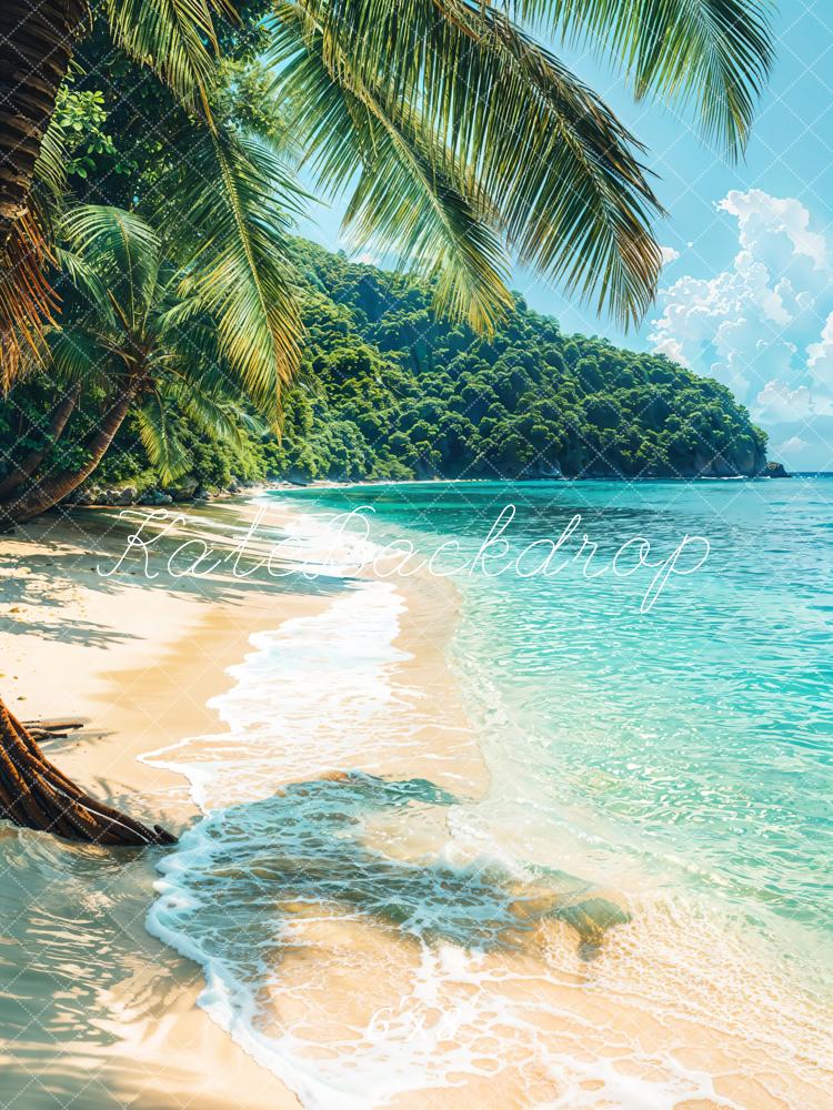 Kate Beach Summer Tropical Palm Trees Backdrop Designed by Emetselch