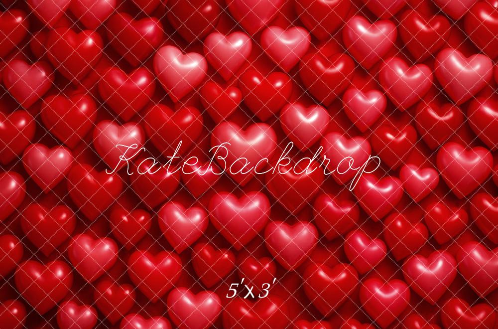 Kate Valentine's Day Red Heart Pattern Backdrop Designed by Megan Leigh Photography