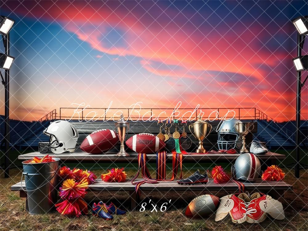 Kate Sports Football Bleachers Sunset Backdrop Designed by Laura Bybee