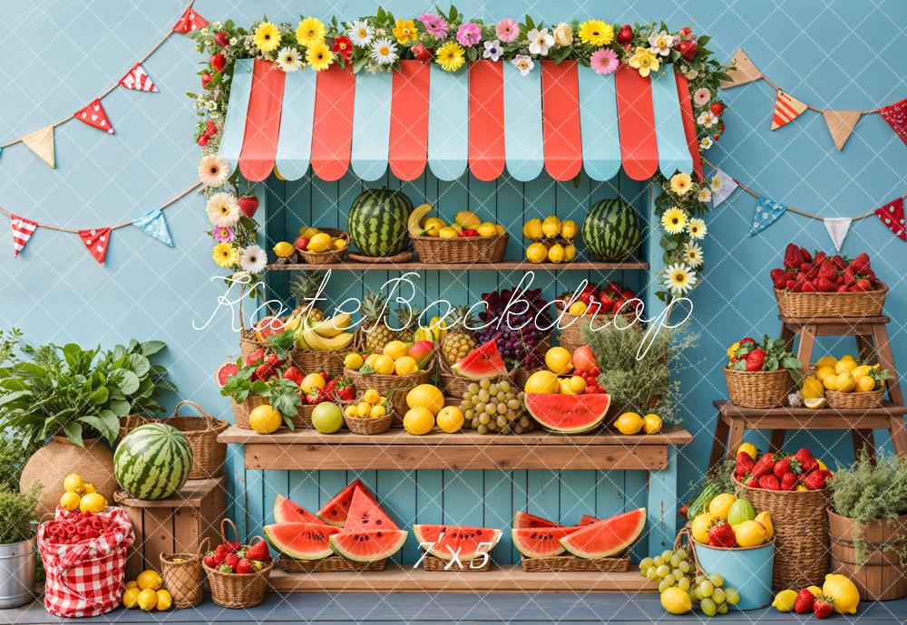 Kate Summer Fruit Stand Watermelon Backdrop Designed by Kate Image