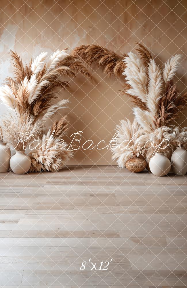 Kate Boho Pampas Grass Floral Arch Backdrop Designed by Emetselch