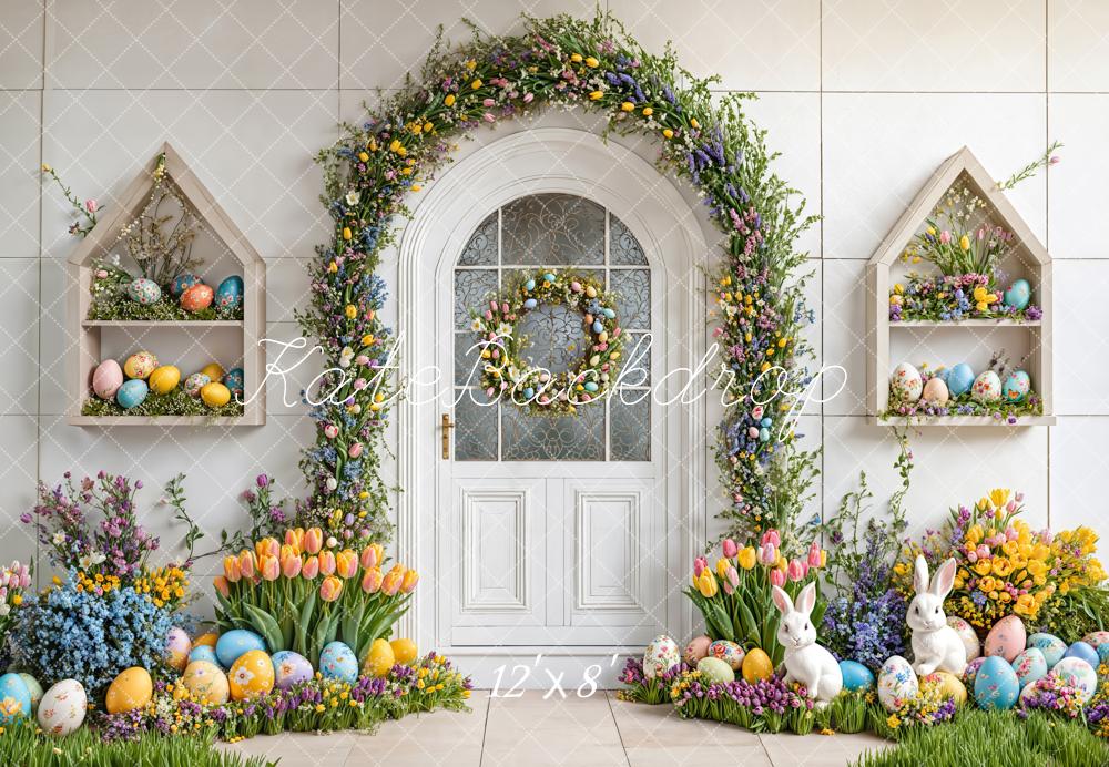 Fondo de Arco Floral de Conejo de Pascua diseñado por Emetselch