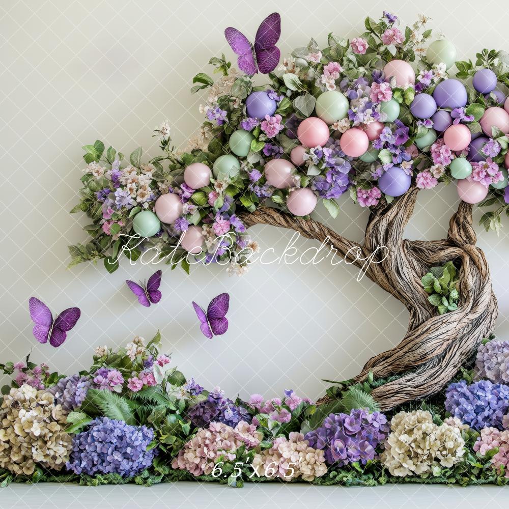 Spring Floral Enchanted Tree Butterflies Foto Achtergrond Designed by Patty Roberts