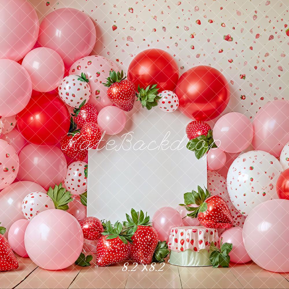 Fondo de globos de fresa de primavera para pastel de smash diseñado por Emetselch