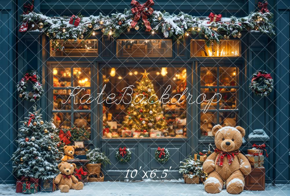 Kate Christmas Tree Shop Teddy Bear Window Backdrop Designed by Emetselch