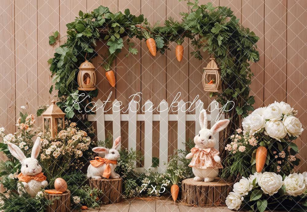 Easter Bunny Greenery Arch Foto Achtergrond Designed by Emetselch