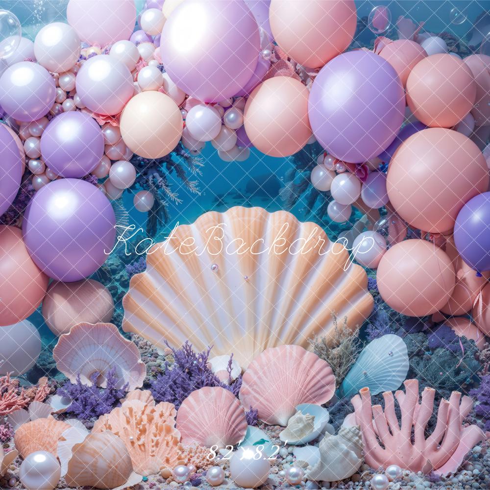 Zeemeermin Taart Smash Onderwater Schelp Foto Achtergrond Designed by Kate Image