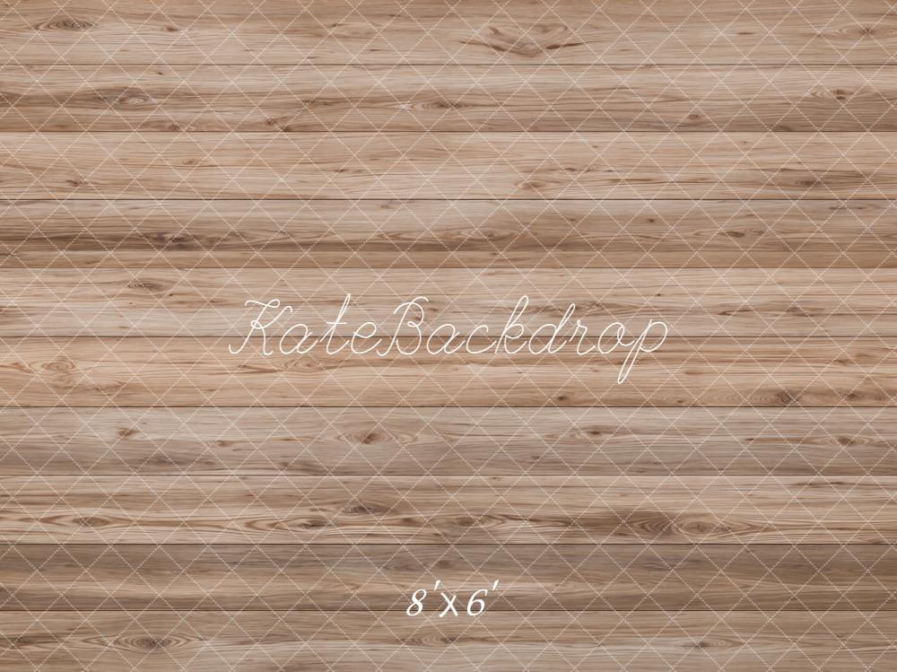 Kate Light Brown Wood Plank Floor Printed Backdrop Designed by Emetselch