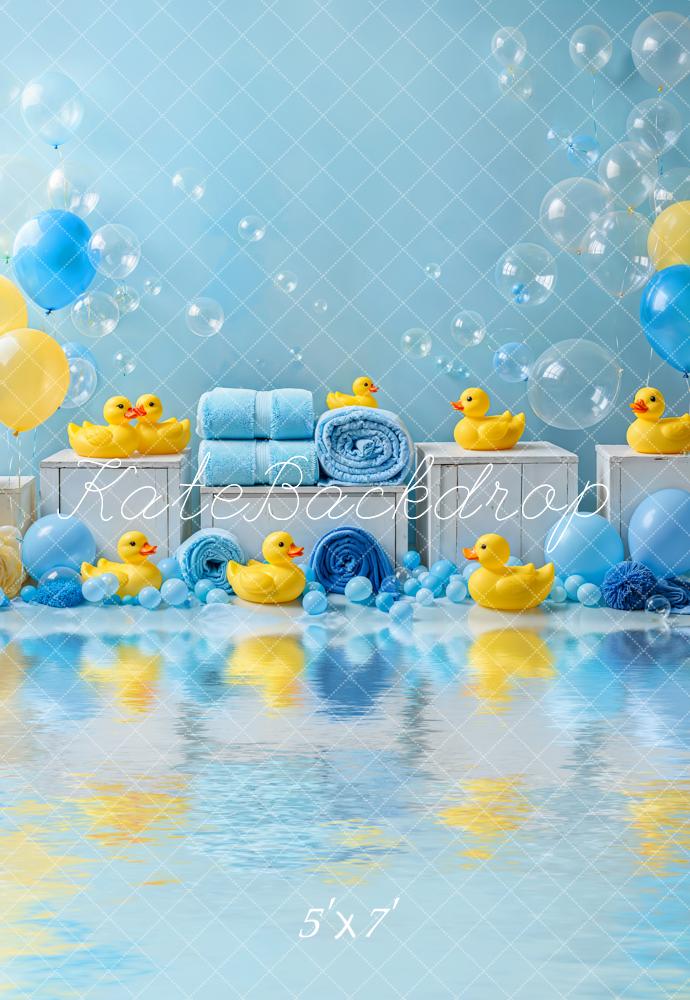 Fondo de burbujas de ducha de globo de pato Cake Smash diseñado por Emetselch