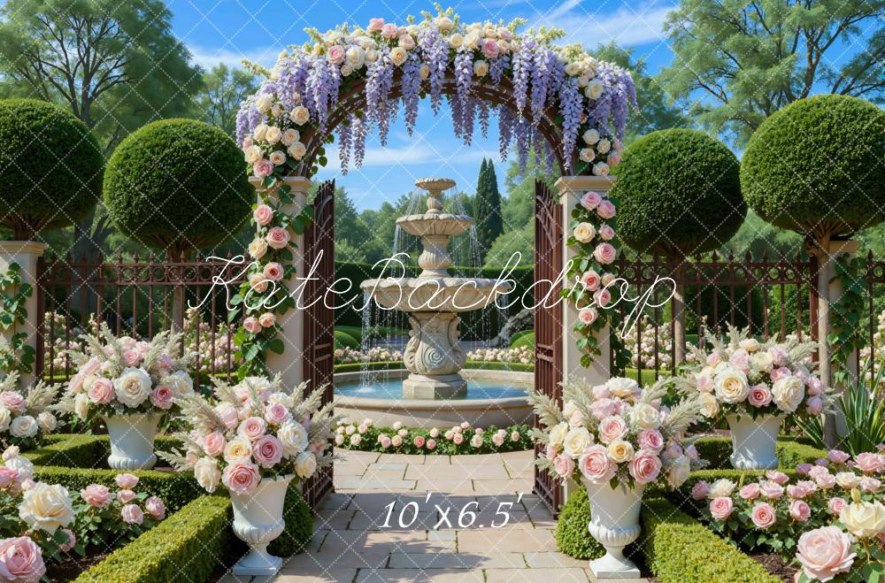 Kate Spring Flower Arch Fountain Garden Backdrop Designed by Mini MakeBelieve