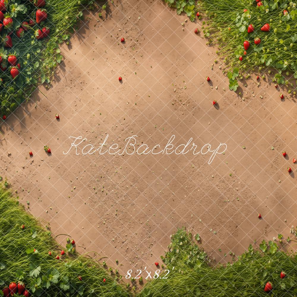 Kate Spring Strawberry Grass Floor Backdrop Designed by Kate Image