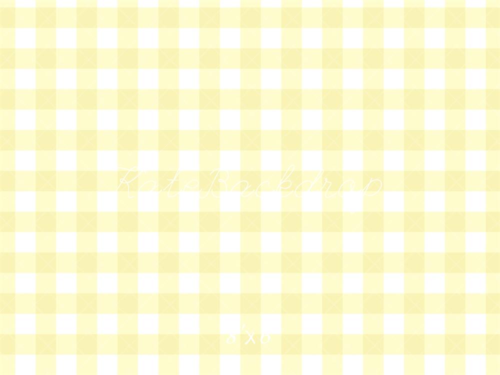 Kate Yellow Gingham Pattern Backdrop Designed by Mandy Ringe Photography