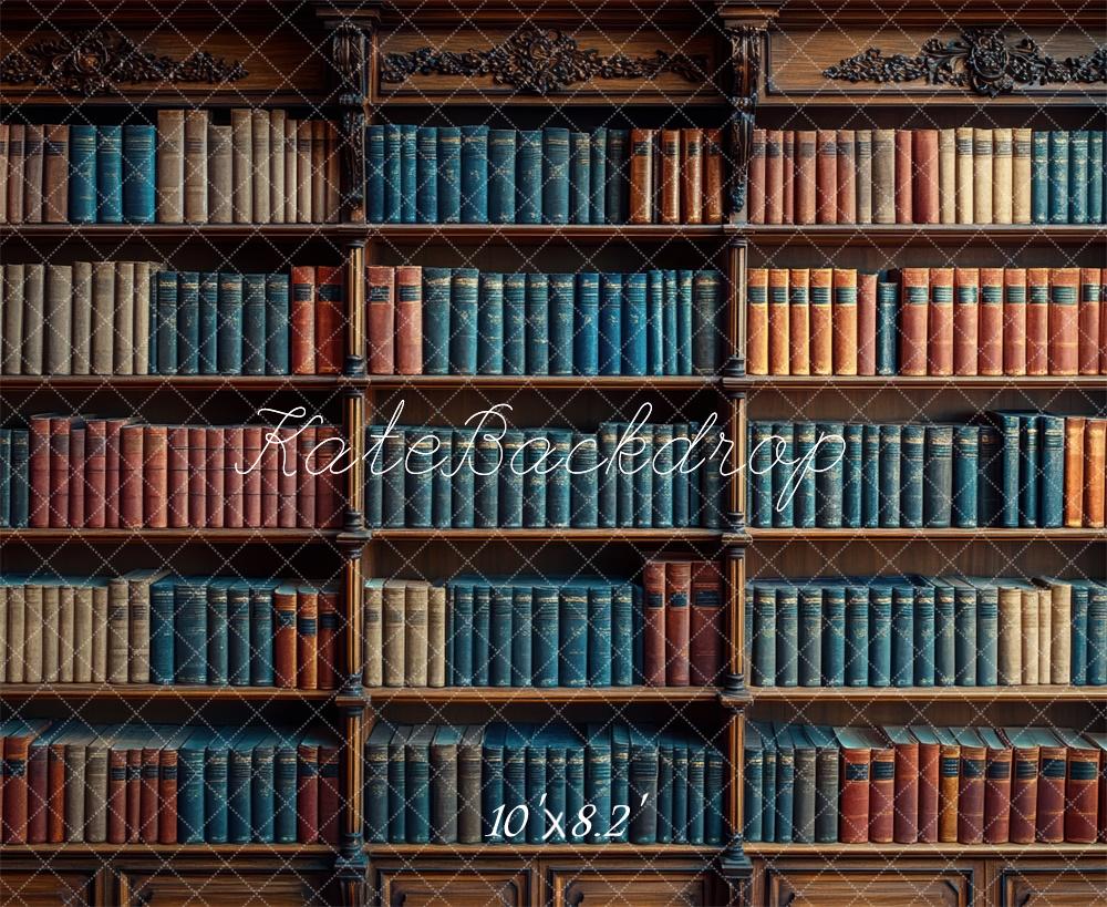 Vintage Bibliotheek Boekenkast Foto Achtergrond Designed by Mini MakeBelieve