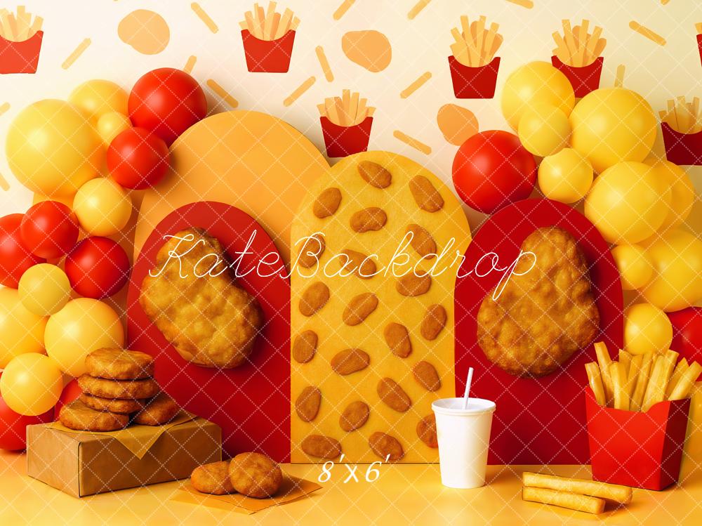 Kate Cake Smash Fast Food Fries Chicken Nugget Backdrop Designed by Mini MakeBelieve