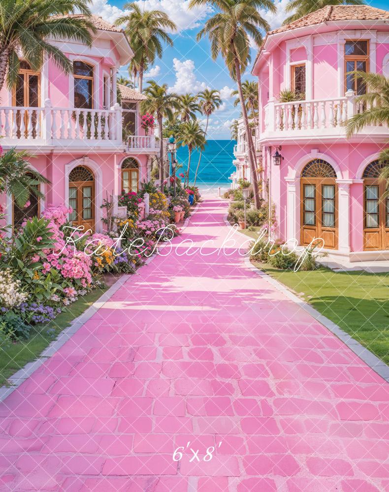 Fondo de Villa de Fantasía de Muñeca de Moda Rosa Playas Designed by Emetselch