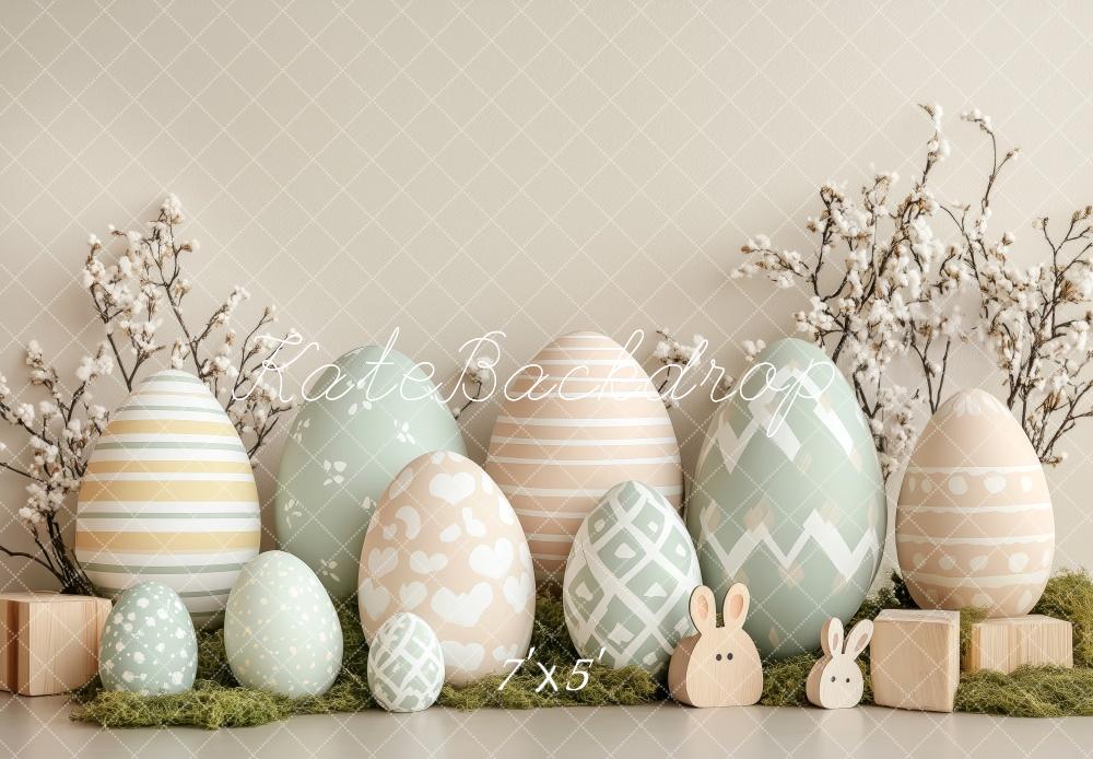 Fondo de Pascua con Huevos Pastel y Conejo diseñado por Patty Roberts