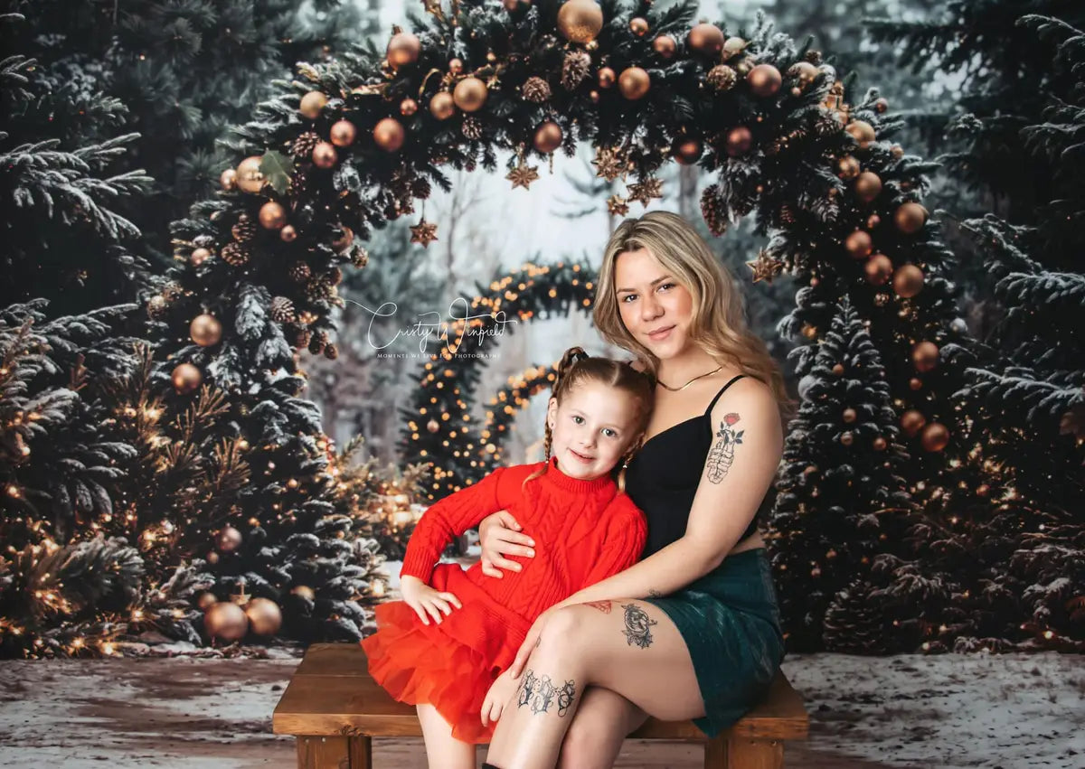 Fondo de Bosque de Arco del Árbol de Navidad Diseñado por Emetselch