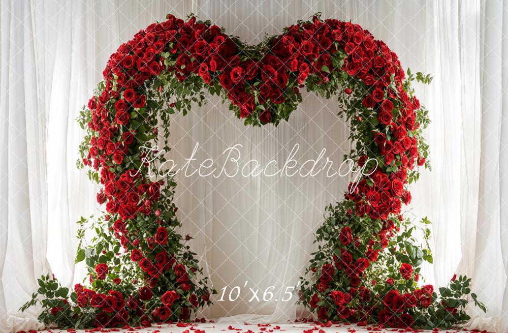 Kate Valentines Flower Arch Red Roses Heart Shaped Backdrop Designed by Emetselch
