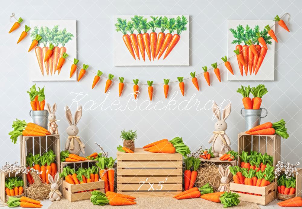 Kate Easter Bunny Carrot Crates Backdrop Designed by Patty Roberts