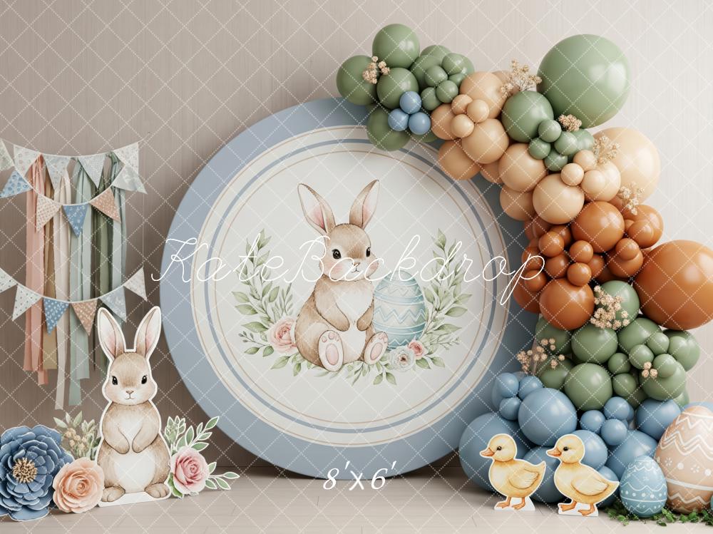 Kate Easter Bunny Pastel Balloons Duck Eggs Floral Backdrop Designed by Patty Roberts
