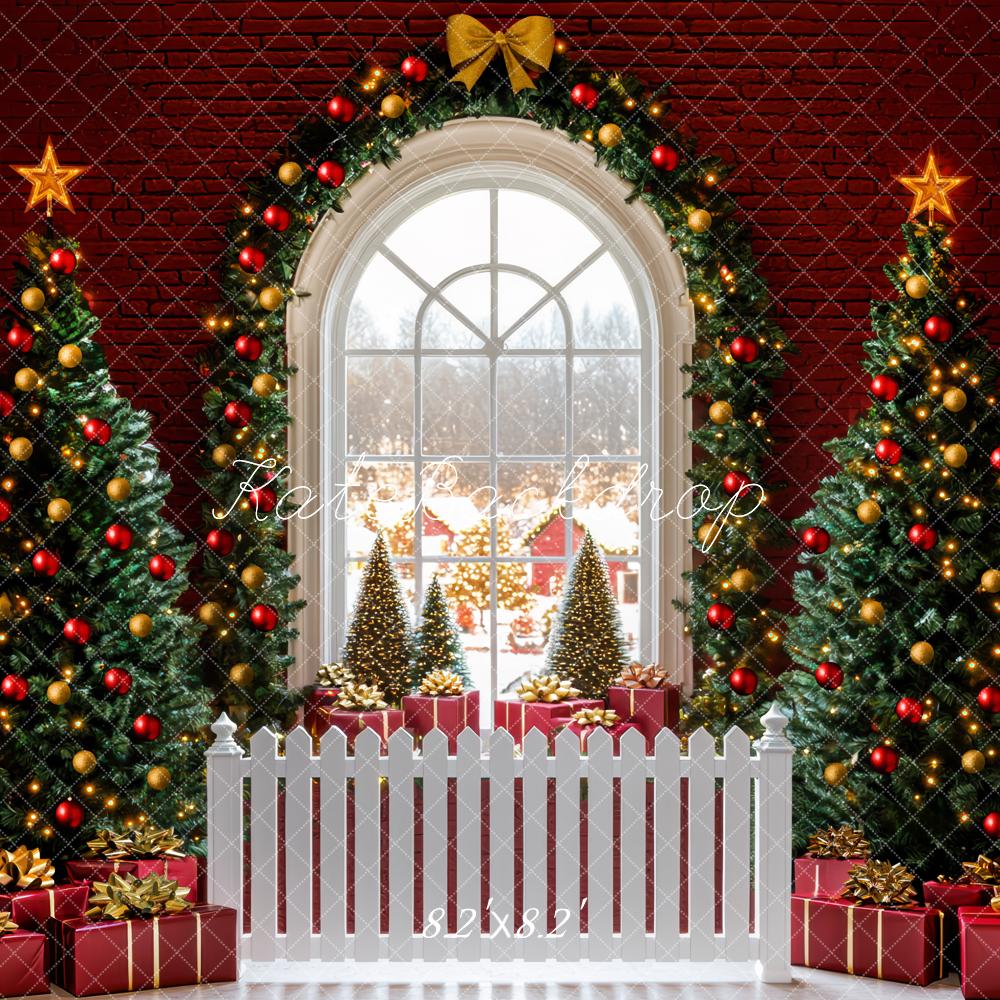 Kate Christmas Tree Arch Window Garland Fence Backdrop Designed by Mini MakeBelieve