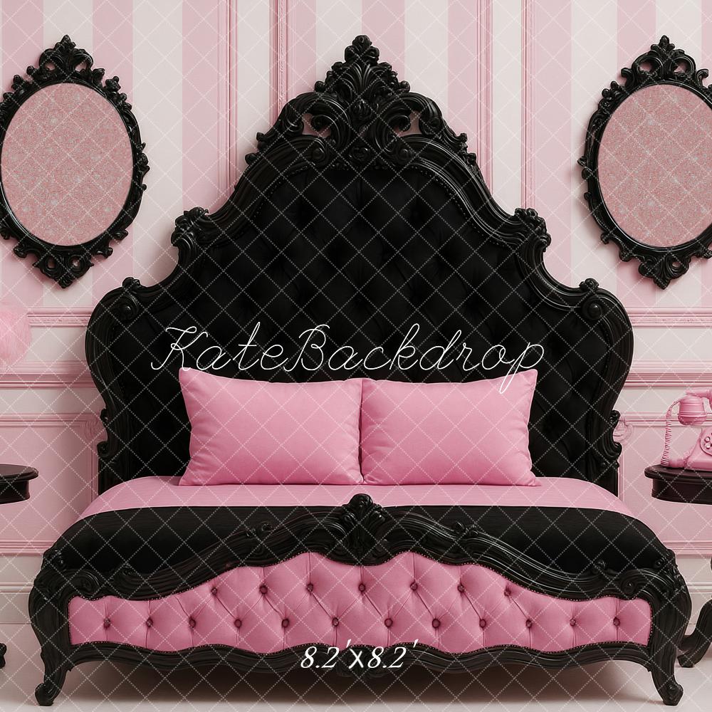 Kate Boudoir Headboard Pink Black Vintage Bedroom Backdrop Designed by Ashley Paul