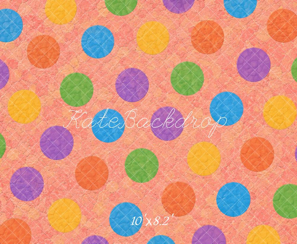 Kate Colorful Polka Dots Floor Printed Backdrop Designed by Mini MakeBelieve