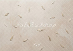 Kate Beige Diamond Grid Dried Wheat Floor Printed Backdrop Designed by Mini MakeBelieve