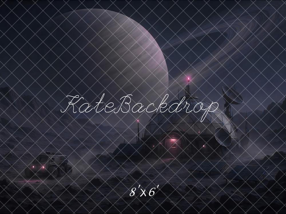 Kate Futuristic Space Planet Night Saturn Printed Backdrop Designed by Mini MakeBelieve
