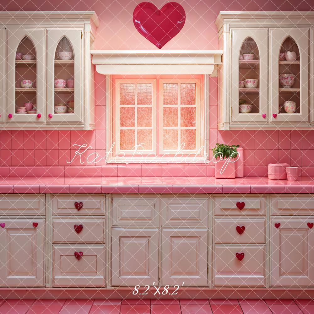 Kate Valentine Fashion Doll Pink Kitchen Backdrop Designed by Emetselch