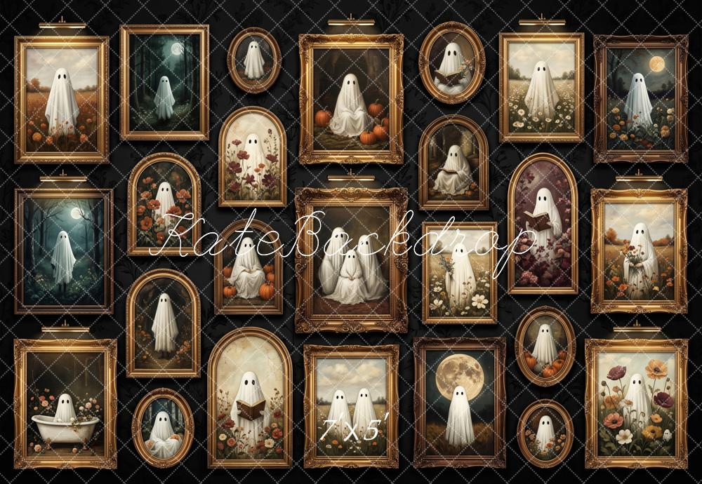 Kate Halloween Vintage Ghost Portrait Gallery Printed Backdrop Designed by Patty Roberts