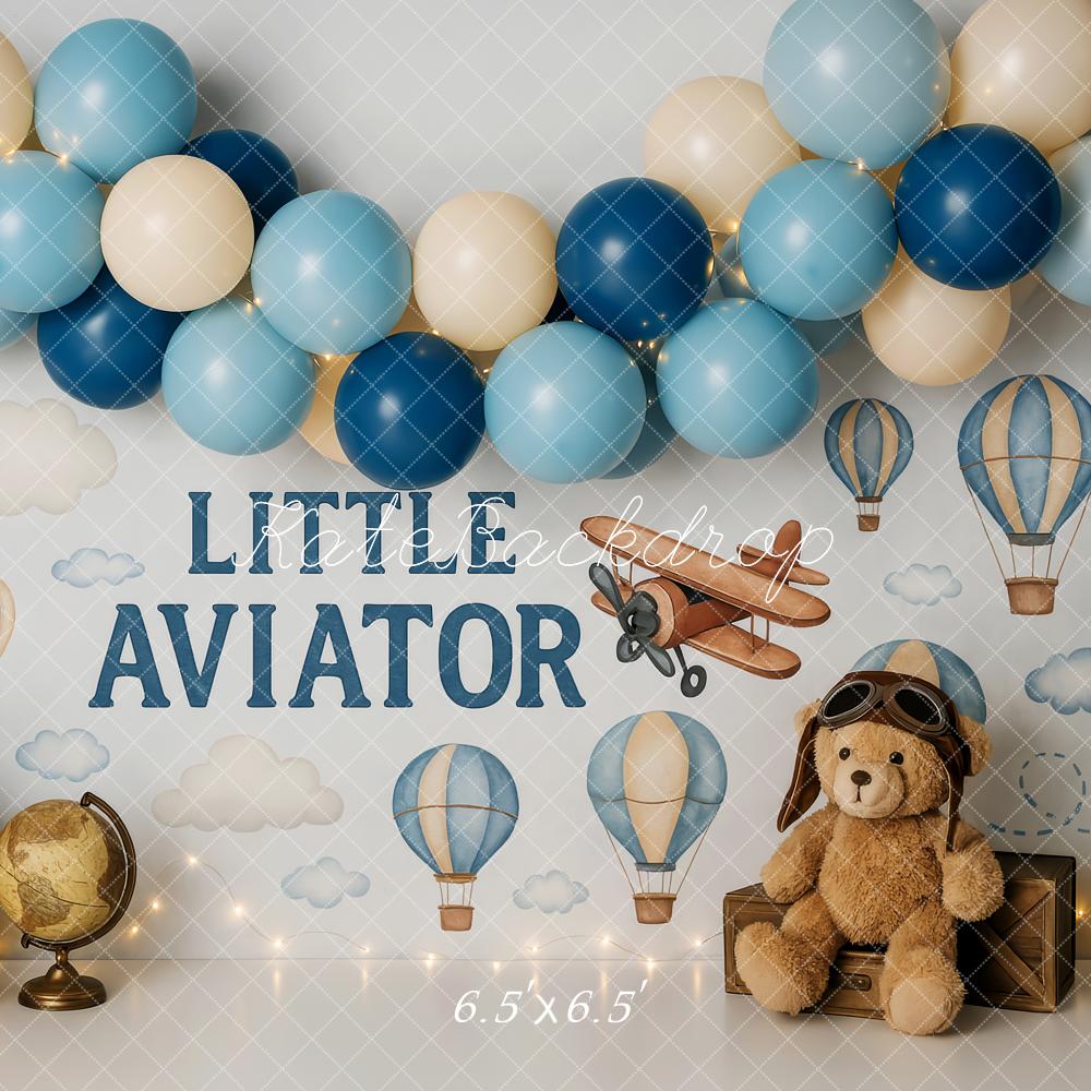 Smash Cake Piccolo Aviatore Sfondo Mongolfiera Disegnato da Patty Roberts
