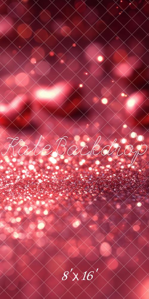 Kate Sweep Valentine's Day Red Heart Glitter Bokeh Backdrop Designed by Emetselch