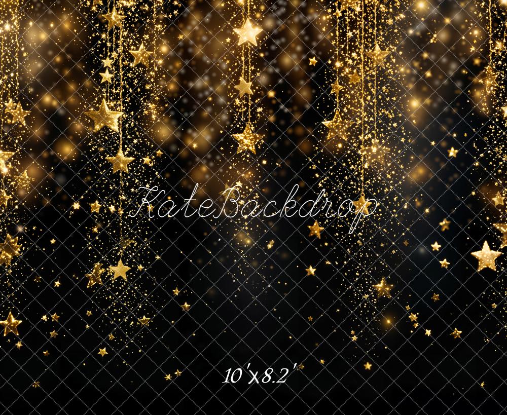 Kate New Year Gold Glitter Stars Sparkle Backdrop Designed by Kate Image