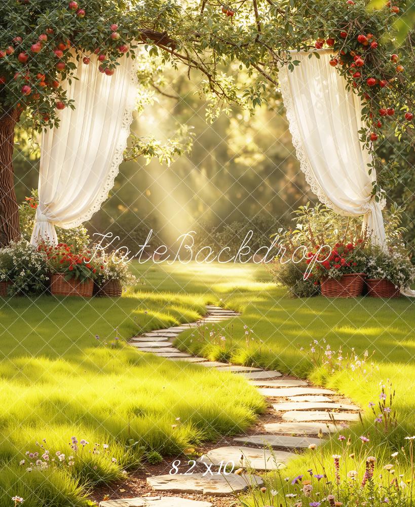 Kate Spring Garden Arch Apple Tree Curtain Pathway Backdrop Designed by Emetselch