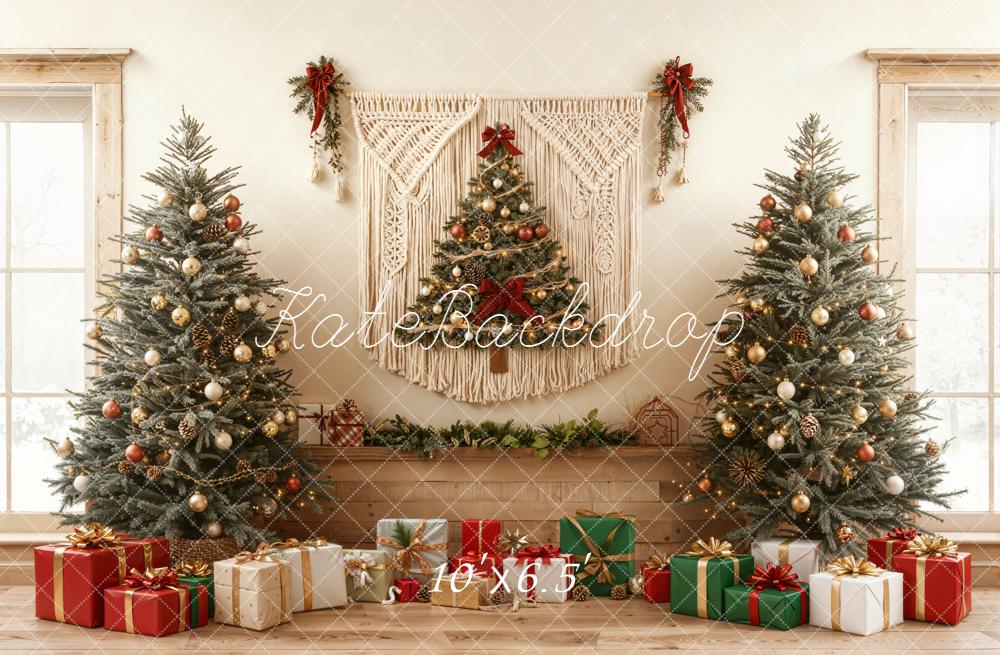 Kate Christmas Trees Boho Macrame Gifts Window Backdrop Designed by Emetselch