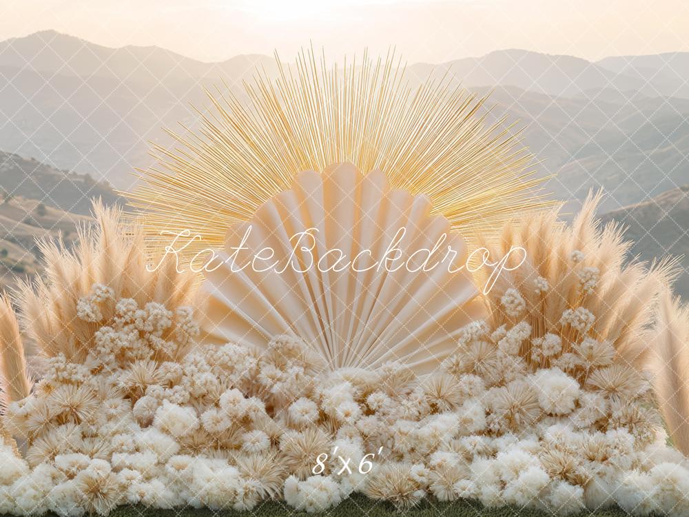 Kate Boho Outdoor Floral Sunburst Backdrop Designed by Mini MakeBelieve