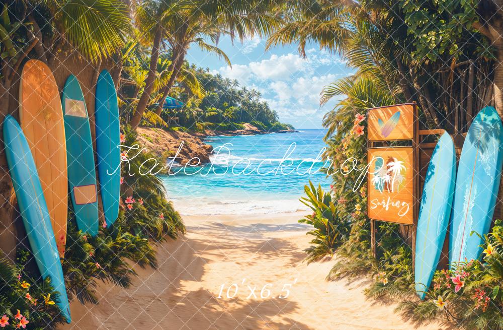 Kate Beach Tropical Surfboards Pathway Backdrop Designed by Emetselch
